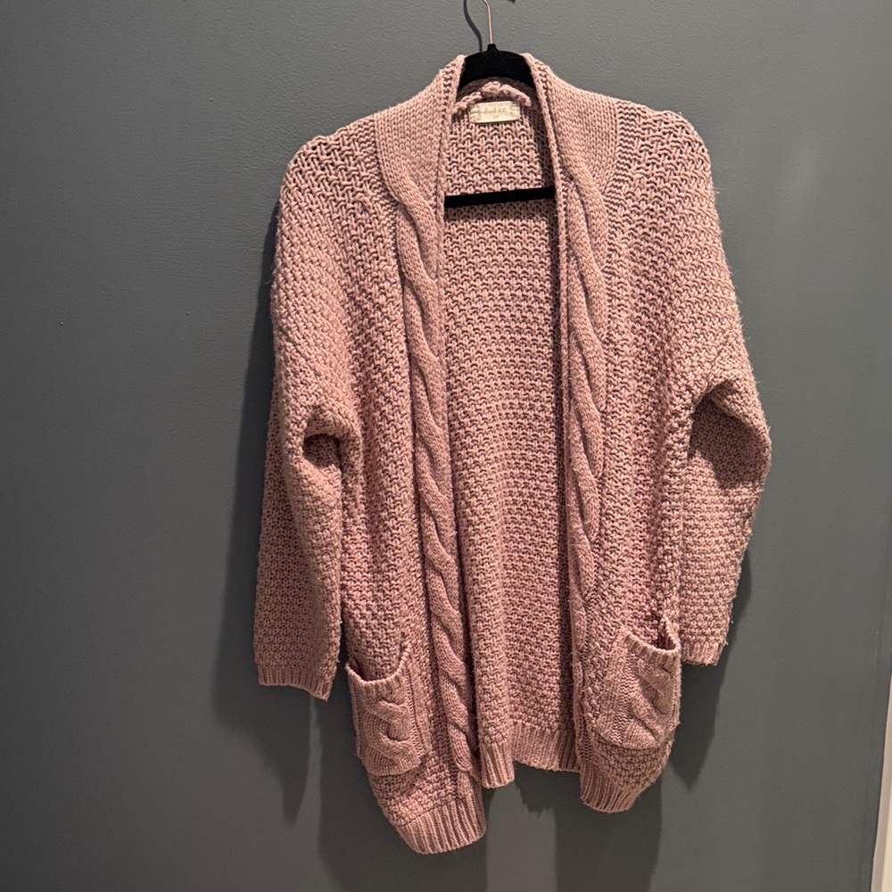 Cozy Taupe Cable Knit Sweater